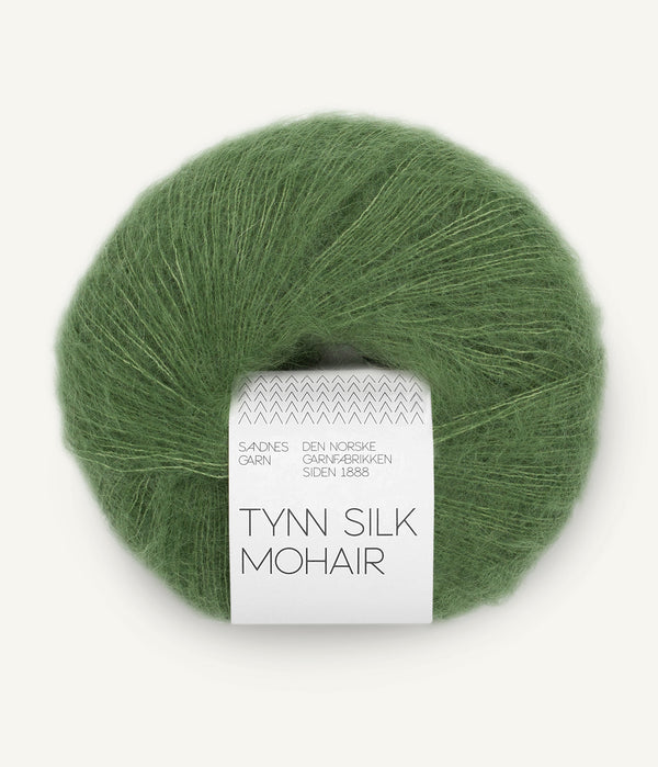 Sandnes Garn Tynn Silk Mohair 8753 Vineyard Green – Garn aus 57 % Mohair, 28 % Seide und 15 % Wolle
