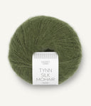 Sandnes Garn Tynn Silk Mohair 9062 Olive Green – Garn aus 57 % Mohair, 28 % Seide und 15 % Wolle