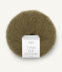 Sandnes Garn Tynn Silk Mohair 9873 Dark Olive – Garn aus 57 % Mohair, 28 % Seide und 15 % Wolle 