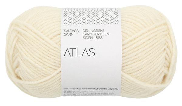 Sandnes Garn Atlas 1012 Natural White – Garn aus 70 % norwegischer Lammwolle und 30 % Merinowolle