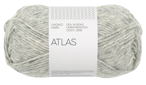Sandnes Garn Atlas 1042 Grey Mottled – Garn aus 70 % norwegischer Lammwolle und 30 % Merinowolle