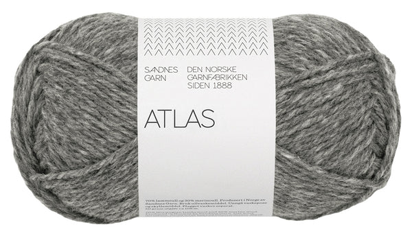 Sandnes Garn Atlas 1055 Dark Grey Melange – Garn aus 70 % norwegischer Lammwolle und 30 % Merinowolle