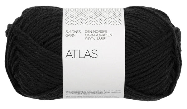 Sandnes Garn Atlas 1099 Black – Garn aus 70 % norwegischer Lammwolle und 30 % Merinowolle