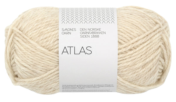 Sandnes Garn Atlas 2641 Natural Mottled – Garn aus 70 % norwegischer Lammwolle und 30 % Merinowolle