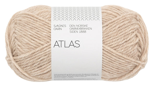 Sandnes Garn Atlas 3021 Light Beige – Garn aus 70 % norwegischer Lammwolle und 30 % Merinowolle