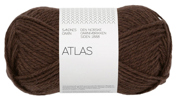 Sandnes Garn Atlas 3591 Dark Brown Mottled – Garn aus 70 % norwegischer Lammwolle und 30 % Merinowolle