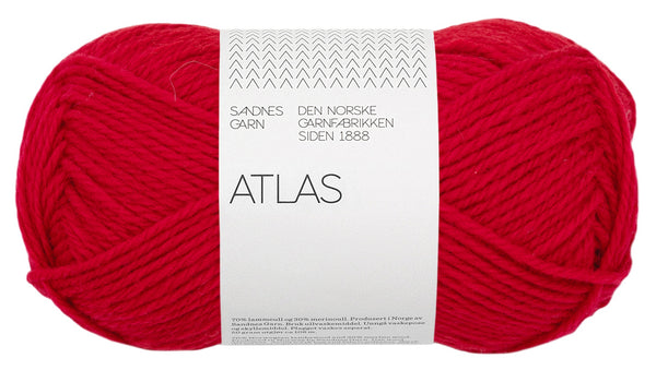 Sandnes Garn Atlas 4219 True Red – Garn aus 70 % norwegischer Lammwolle und 30 % Merinowolle