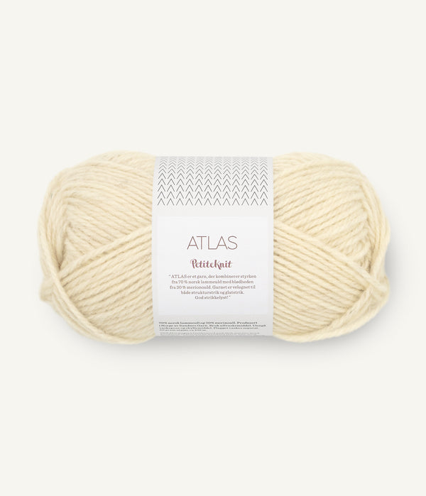 Sandnes Garn Atlas by PetiteKnit 1016 Milk Melange – Garn aus 70 % norwegischer Lammwolle und 30 % Merinowolle