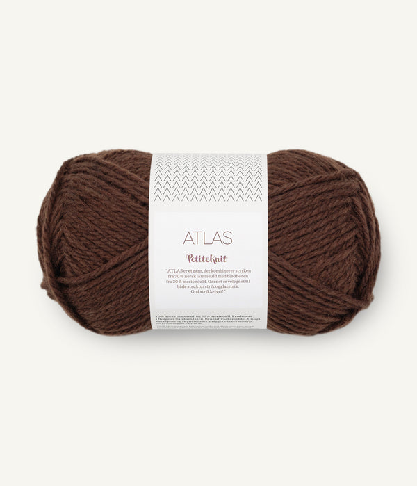 Sandnes Garn Atlas by PetiteKnit 3091 Cacao Nibs – Garn aus 70 % norwegischer Lammwolle und 30 % Merinowolle