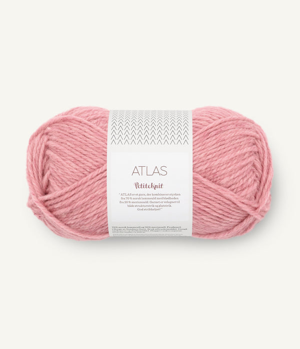Sandnes Garn Atlas by PetiteKnit 4523 Rosewater Melange – Garn aus 70 % norwegischer Lammwolle und 30 % Merinowolle