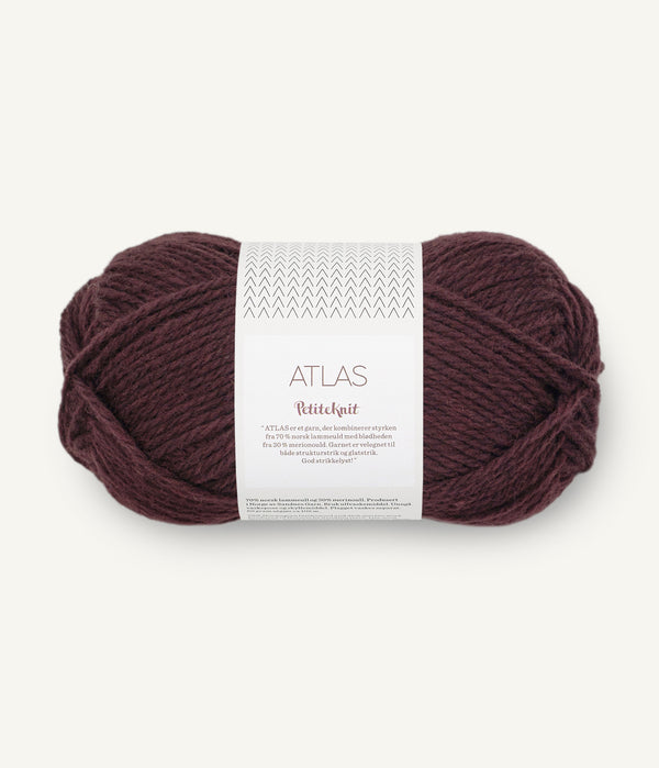 Sandnes Garn Atlas by PetiteKnit 4682 Velvet Fig – Garn aus 70 % norwegischer Lammwolle und 30 % Merinowolle