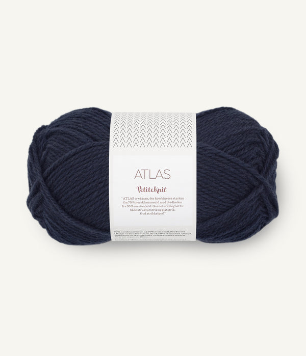 Sandnes Garn Atlas by PetiteKnit 5591 Night Sky – Garn aus 70 % norwegischer Lammwolle und 30 % Merinowolle