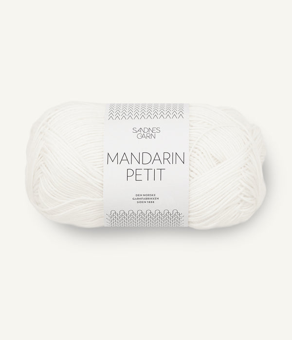 Sandnes Garn Mandarin Petit 1002 White – Baumwollgarn aus 100 % Baumwolle