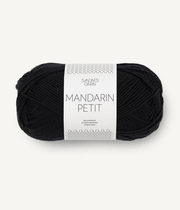 Sandnes Garn Mandarin Petit 1099 Black – Baumwollgarn aus 100 % Baumwolle