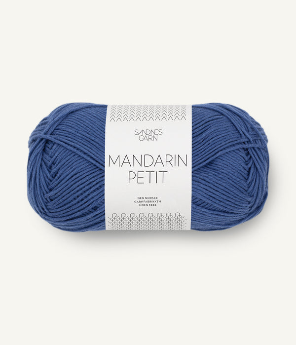Sandnes Garn Mandarin Petit 5844 Medium Blue – Baumwollgarn aus 100 % Baumwolle