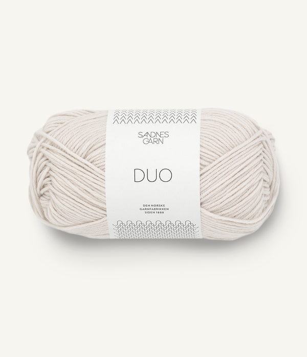 Sandnes Garn Duo 1015 Morning Mist – Garn aus 55 % Merinowolle und 45 % Baumwolle
