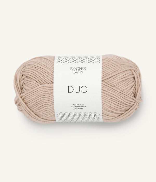 Sandnes Garn Duo 3021 Light Beige – Garn aus 55 % Merinowolle und 45 % Baumwolle