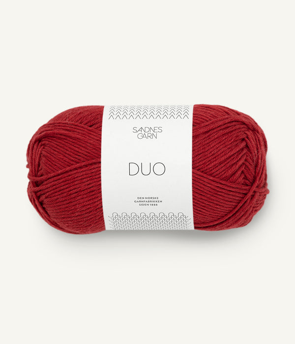 Sandnes Garn Duo 4236 Deep Red – Garn aus 55 % Merinowolle und 45 % Baumwolle