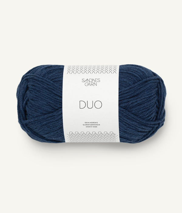 Sandnes Garn Duo 5575 Navy – Garn aus 55 % Merinowolle und 45 % Baumwolle