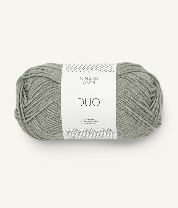 Sandnes Garn Duo 8521 Dusty Light Green – Garn aus 55 % Merinowolle und 45 % Baumwolle