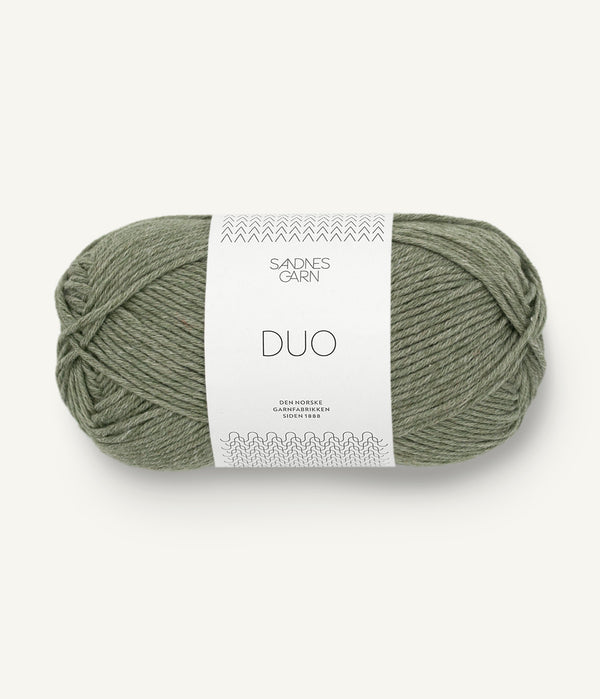 Sandnes Garn Duo9551 Moss – Garn aus 55 % Merinowolle und 45 % Baumwolle