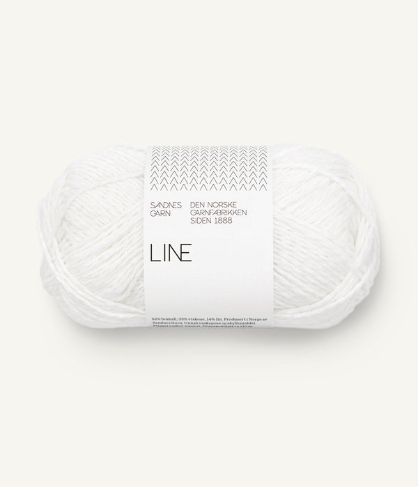 Sandnes Garn Line 1001 True White – Sommergarn aus Baumwolle, Viskose und Leinen