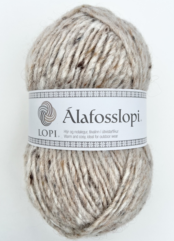 Ístex Alafosslopi 2680 Sand Tweed – Garn aus 100 % isländischer Schurwolle
