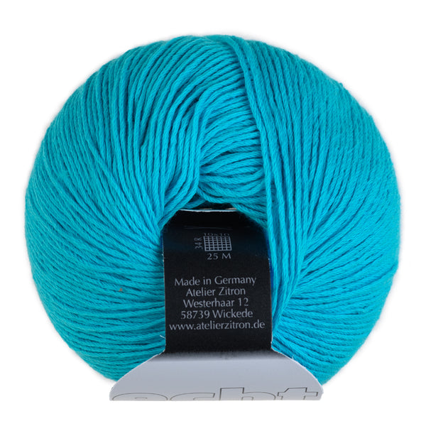 Atelier Zitron Echt 37 Türkis – Garn aus 100 % Baumwolle