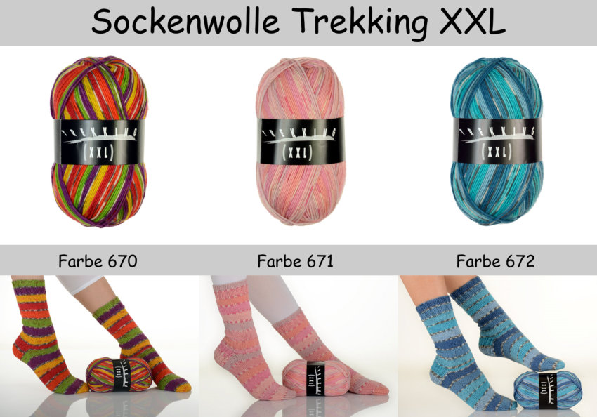 Sockenwolle Trekking XXL Farbe 670 - 672 - Beitragsbild