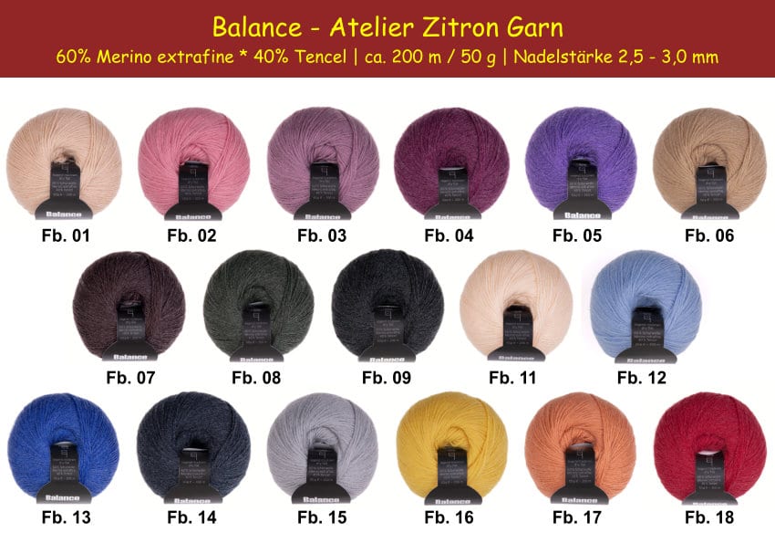 Atelier Zitron Garn Balance Farbe 01 - 18 - Beitragsbild